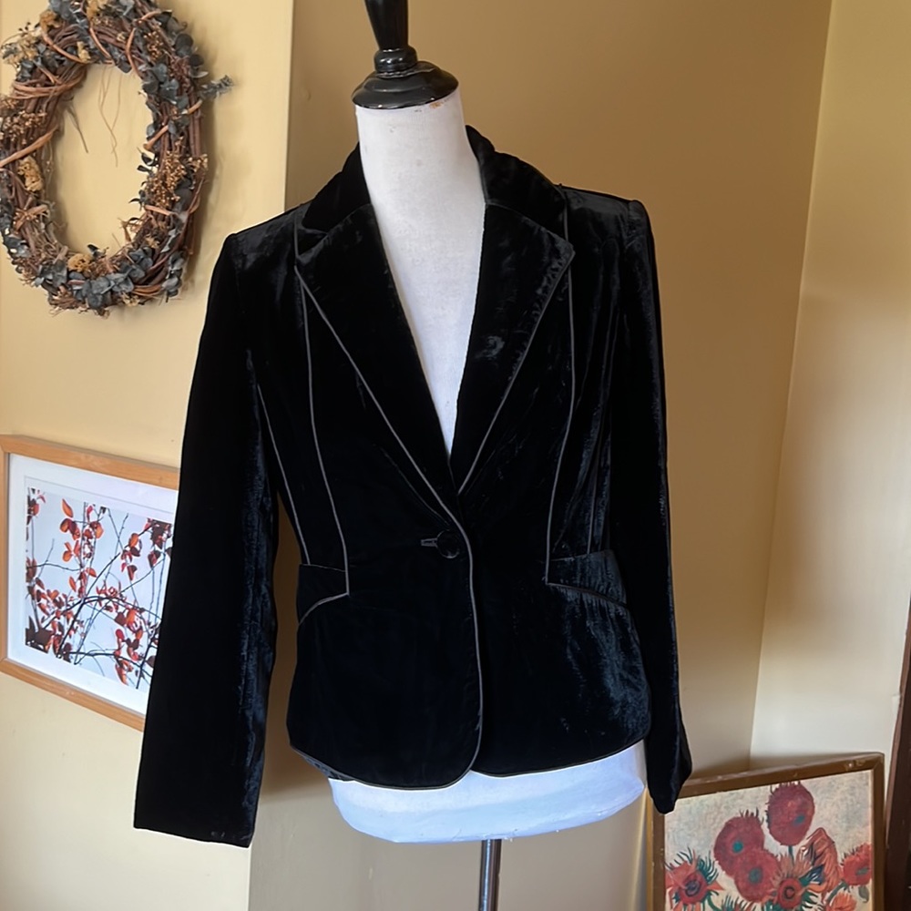 MORBID THREADS size Medium Velvet Blazer Coiled Pipe ElegantDark Holiday $148NEW